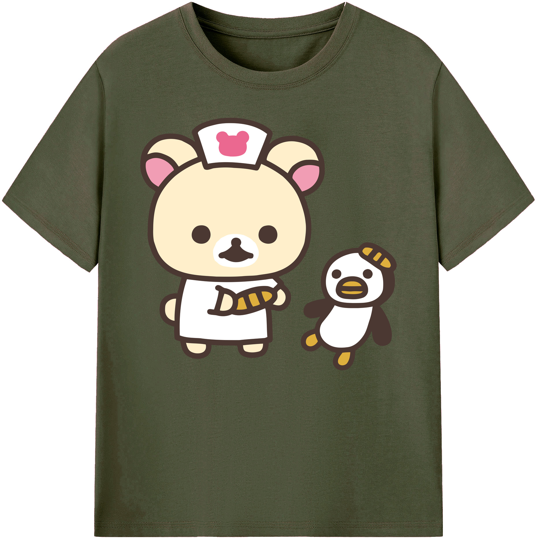 （画像用） リラックマ リラックマ キイロイトリ Rilakkuma Korilakkuma Kiiroitori 綿100％ メンズ半袖Tシャツ｜肌触りやわらか＆通気性